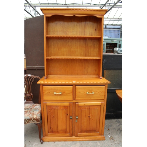 2839 - A PINE DRESSER WITH PLATE RACK, 40