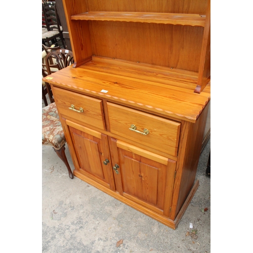 2839 - A PINE DRESSER WITH PLATE RACK, 40