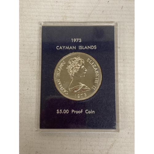 448 - A CAYMAN ISLANDS 1973 $5 SILVER PROOF COIN