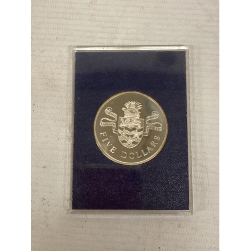 448 - A CAYMAN ISLANDS 1973 $5 SILVER PROOF COIN