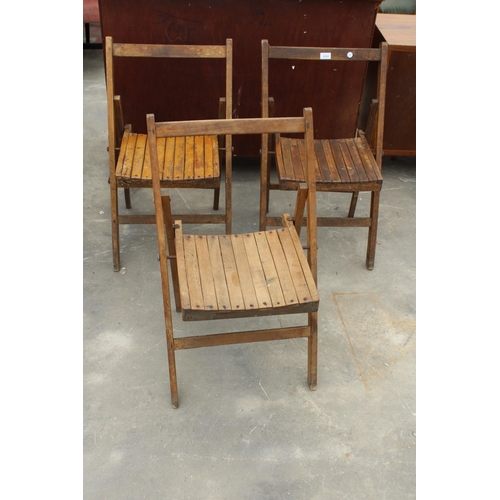 2854 - THREE FOLDING GARDEN CHAIRS