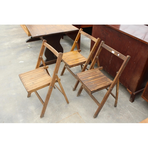 2854 - THREE FOLDING GARDEN CHAIRS