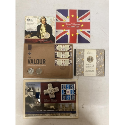 385 - A COLLECTION OF COMMEMORATIVE COINS TO INCLUDE FOR VALOUR 150TH ANNIVERSARY OF THE VICTORIA CROSS 50... 