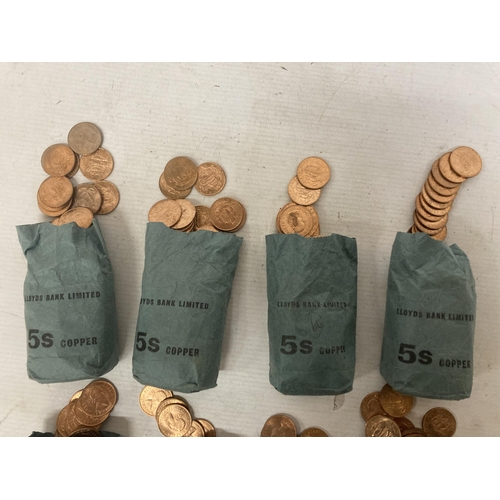 459 - UK UNCIRCULATED ½ D AND 1 D COPPER COINS IN EXCESS OF 5 KILOS