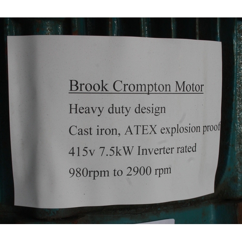 120 - 7.5KW INVERTER RATED BROOK CROMPTON ATEX MOTOR
HEAVY DUTY CAST IRON DESIGN  + VAT