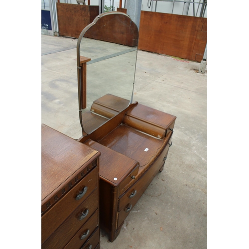 2870 - A MID 20TH CENTURY LEBUS CHEST OF FOUR DRAWERS AND MATCHING DRESSING CHEST