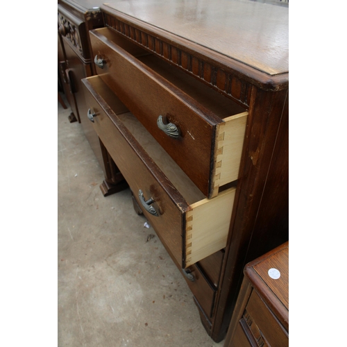 2870 - A MID 20TH CENTURY LEBUS CHEST OF FOUR DRAWERS AND MATCHING DRESSING CHEST