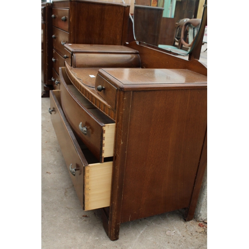 2870 - A MID 20TH CENTURY LEBUS CHEST OF FOUR DRAWERS AND MATCHING DRESSING CHEST