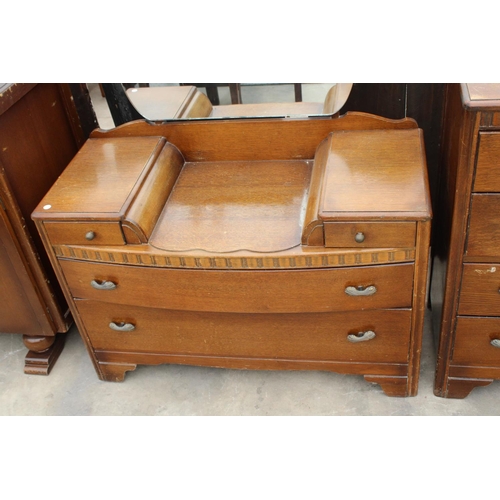 2870 - A MID 20TH CENTURY LEBUS CHEST OF FOUR DRAWERS AND MATCHING DRESSING CHEST