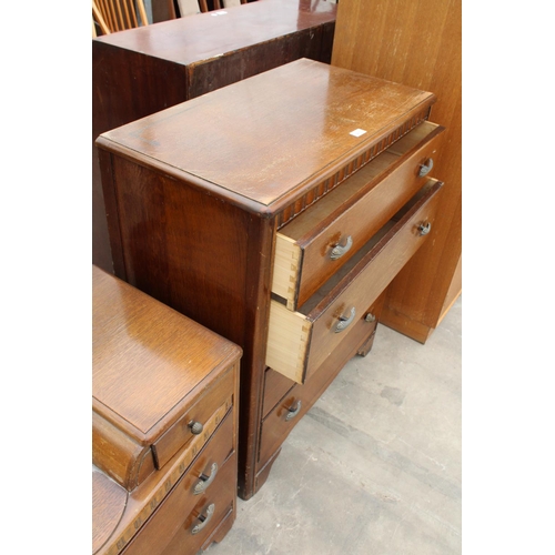 2870 - A MID 20TH CENTURY LEBUS CHEST OF FOUR DRAWERS AND MATCHING DRESSING CHEST