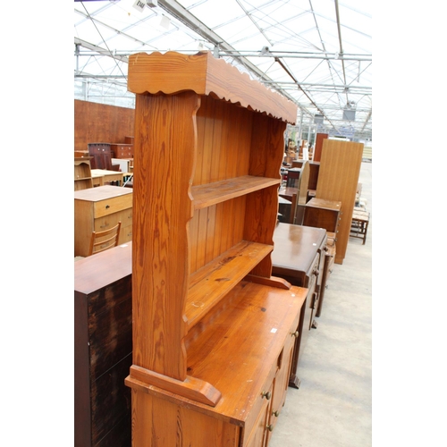 2872 - A PINE DRESSER WITH PLATE RACK, 46.5