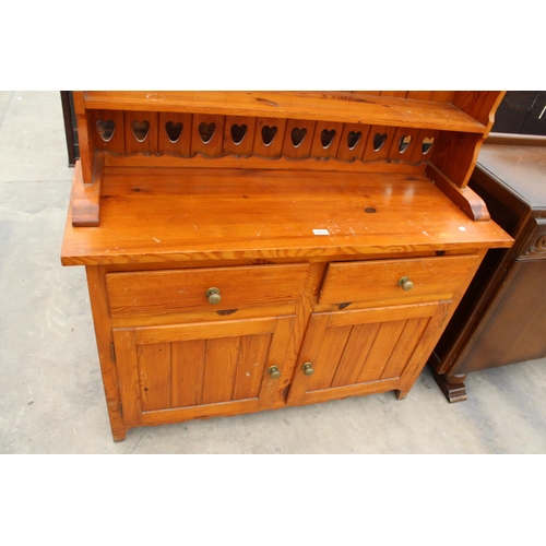 2872 - A PINE DRESSER WITH PLATE RACK, 46.5