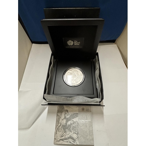 424A - A ROYAL MINT , 2012 , LONDON OLYMPIC , 5 OUNCE SILVER PEGASUS . BOXED WITH COA