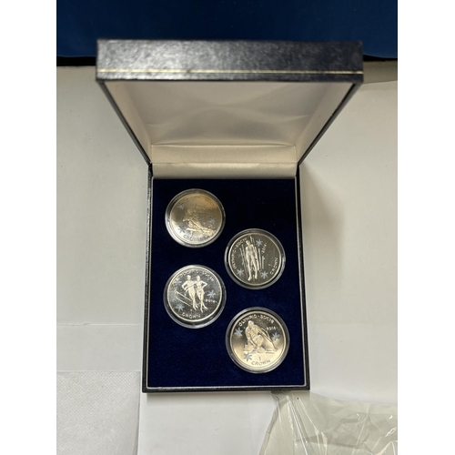 425A - AN ISLE OF MAN , 2014 , SOCHI OLYMPICS , 4 SILVER COIN COLLECTION , BOXED