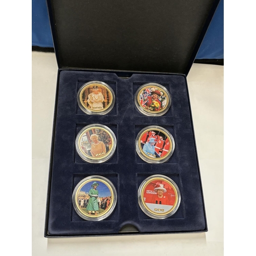 430A - A BOXED COLLECTION OF 6 UK “DIAMOND JUBILEE” COMMEMORATIVE MEDALLIONS