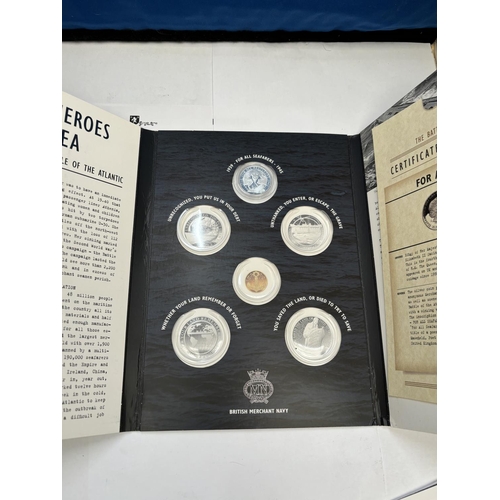 435A - A LONDON MINT , BATTLE OF THE ATLANTIC , GIBRALTAR £20 , “FOR ALL SEAFARERS” , SILVER COIN