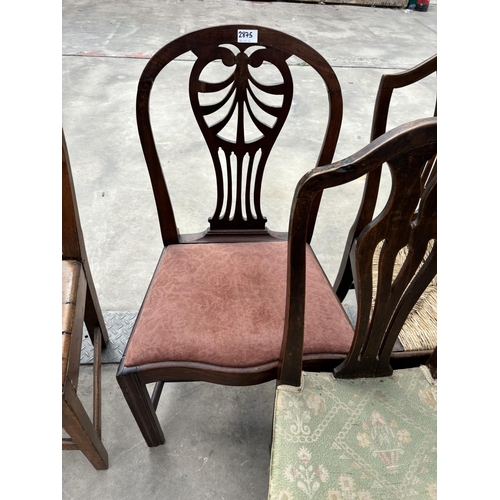 2875 - THREE VARIOUS COUNTRY CHAIRS