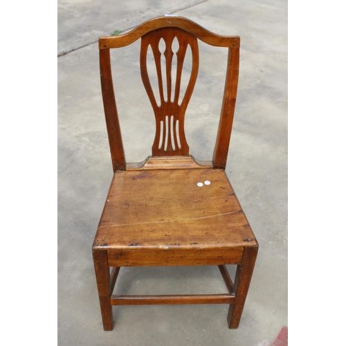 2876 - SATINWOOD PIERCED SPLAT BACK DINING CHAIR