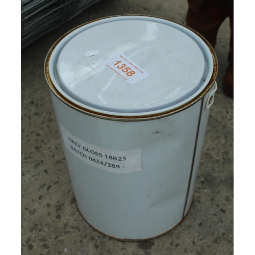 1358 - GREY GLOSS 5 LTR  + VAT