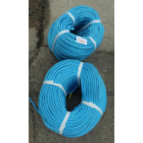 1362 - 2 ROLLS OF 6MM ROPE  + VAT