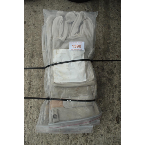 1398 - 5 PAIRS OF WELDING GLOVES  + VAT