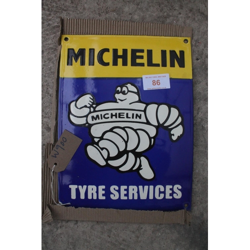 86 - NEW MITCHELIN TYRE SERVICES ENAMEL SIGN  NO  VAT