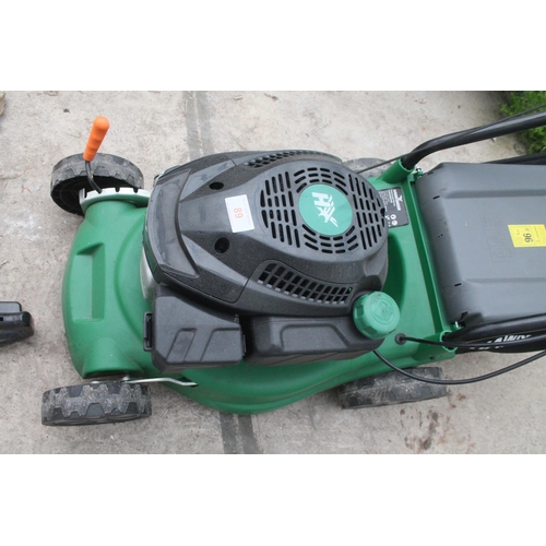 89 - NEW HAWKSMOOR SELF PROPELLED PETROL LAWN MOWER  NO  VAT