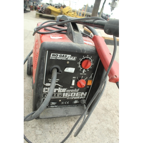 56 - CLARKE MIG 160EON TURBO MIG WELDER  NO VAT