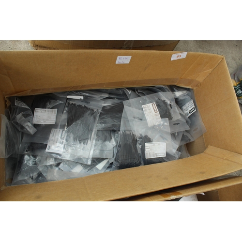 63 - BOX OF CABLE TIES  + VAT