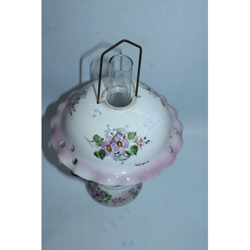 107A - A VINTAGE SIGNED OIL LAMP