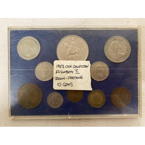 513 - A COINAGE OF GREAT BRITIAN 1953 ELIZABETH II COLLECTION CONTAINING TEN COINS