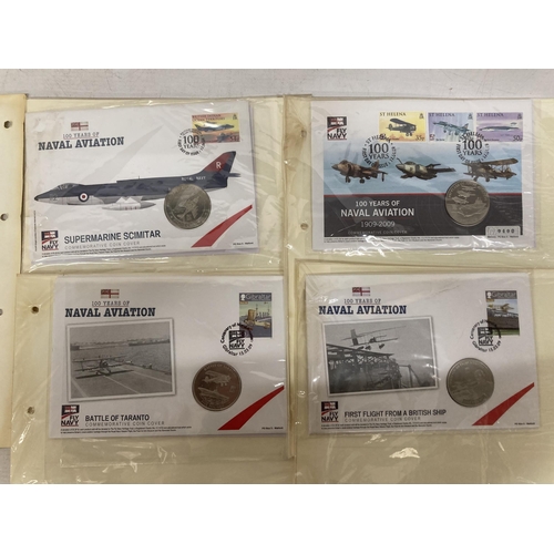 528 - A WESTMINSTER COIN COVER COLLECTION OF FLY NAVY 100 YEARS OF NAVAL AVIATION TO INCLUDE THE BATTLE OF... 