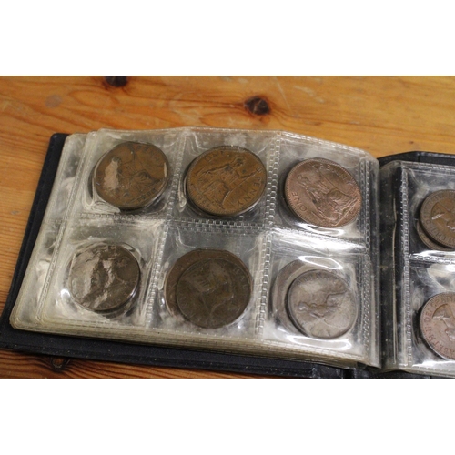 590A - AN ALBUM CONTAINING HALF CROWNS (APPROX 5) 1954 ONWARDS, TWO SHILLINGS (6), 12 ONE SHILLINGS, SIX PE... 