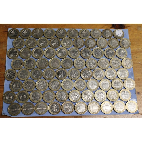 592A - A LARGE COLLECTION OF COMMEMORATIVE TWO POUND COINS