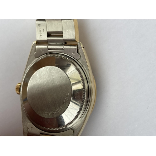 603 - A 1983 ROLEX OYSTER PERPETUAL DATE JUST AUTOMATIC WRISTWATCH ON 18CT GOLD PLATED BRACELET AND CASE C... 