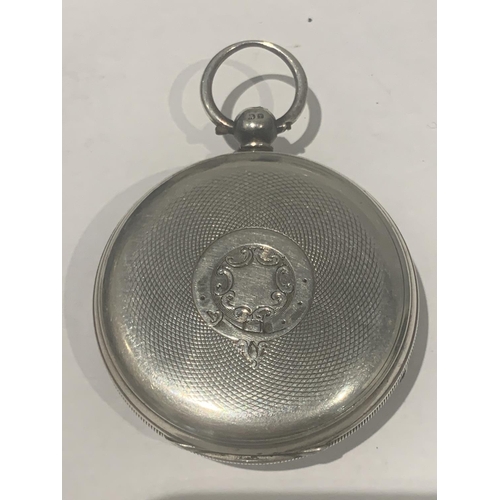 639 - A HALLMARKED SILVER GENTS OPEN FACED KEY WOUND POCKET WATCH BY J.W BENSON OF LONDON, WEIGHT 106 GRAM... 