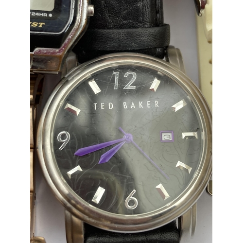 689 - SIX VARIOUS GENTS FASHION WRISTWATCHES