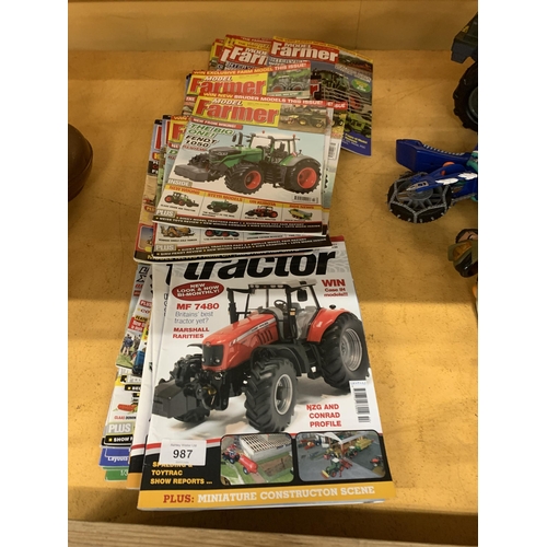 987 - A LARGE COLLECTION OF MODEL TRACTOR AND MODEL FARMER MAGAZINES