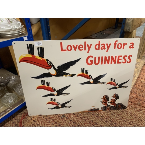 1004 - A LARGE TIN PLATE GUINNESS ADVERTISING SIGN