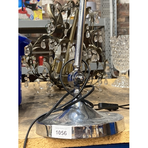 1056 - A LARGE CHROME ANGLEPOISE LAMP, LENGTH 91CM