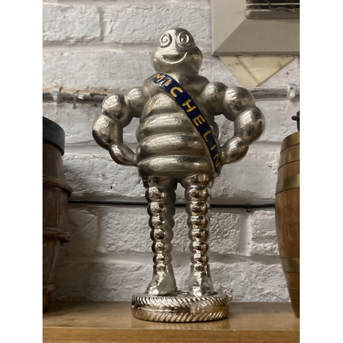 1143 - A CHROME MODEL OF A MICHELIN MAN, HEIGHT 36CM