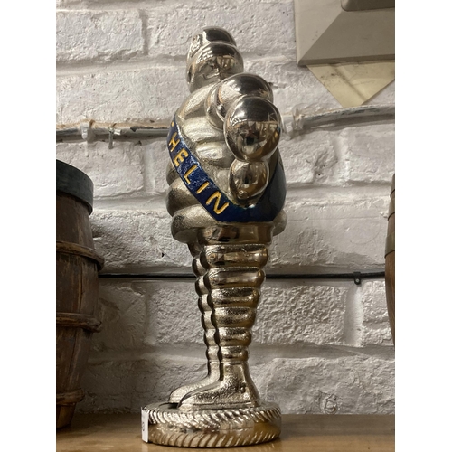 1143 - A CHROME MODEL OF A MICHELIN MAN, HEIGHT 36CM