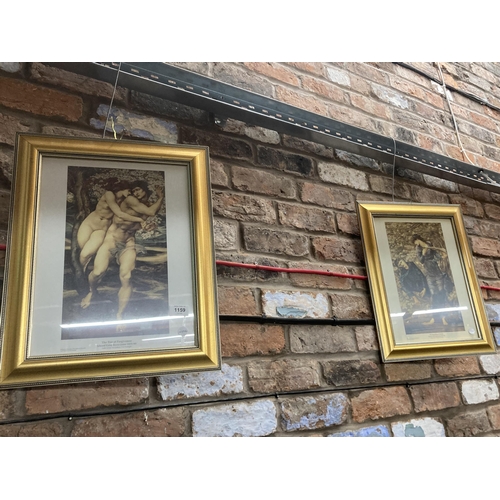 1159 - TWO GILT FRAMED PRINTS - 'THE TREE OF FORGIVENESS' AND 'THE BEGUILING OF MERLIN'