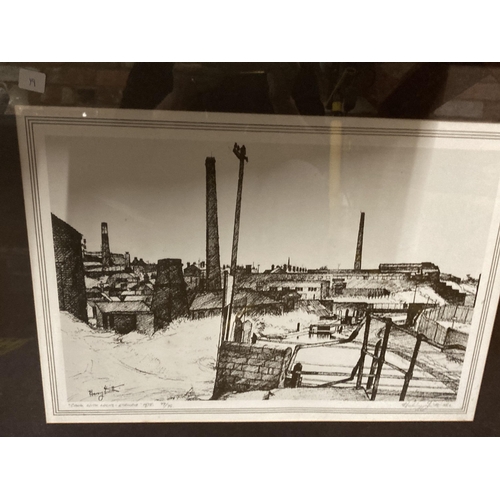 1164 - A FRAMED LIMITED EDITION 44/75, PRINT 'CANAL WITH LOCKS - ETRURIA', SIGNED HARRY SMITH