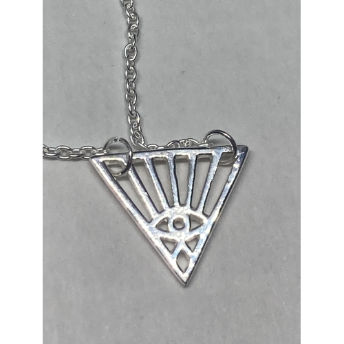 529 - THREE SILVER NECKLACES WITH PENDANTS