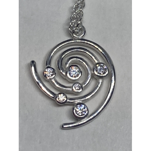 543 - THREE SILVER NECKLACES WITH PENDANTS