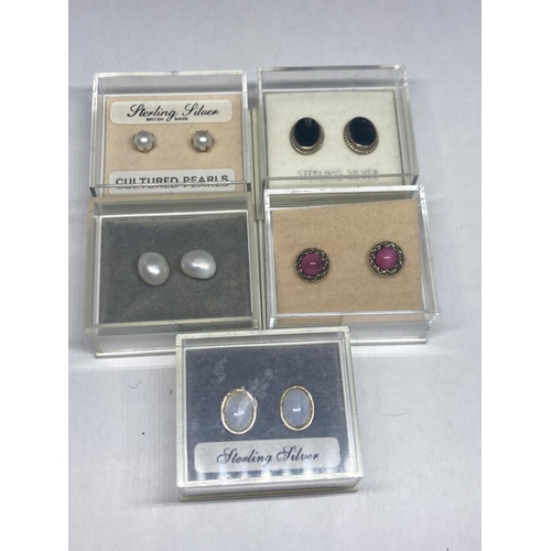 552 - FIVE PAIRS OF BOXED SILVER EARRINGS