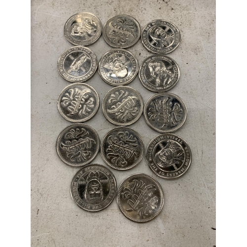 122 - FOURTEEN MILLENNIUM COINS