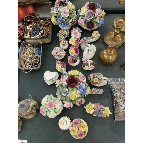 148 - A QUANTITY OF VINTAGE FINE BONE CHINA POSIES TO INCLUDE JON ANTON, ADDERLEY, CROWN STAFFORD, RAD NOR... 