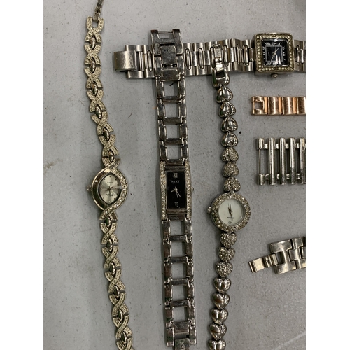 192 - NINE WRISTWATCHES WITH METAL STRAPS TO INCLUDE SEKONDA, NEXT, ETC, MOST IN WORKING ORDER, NO WARRANT... 